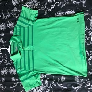 Mens Under Armour Golf Shirt Heat Green Size M